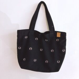 Fred Perry Navy Blue Canvas Tote Bag – Anchor Embroidery Design